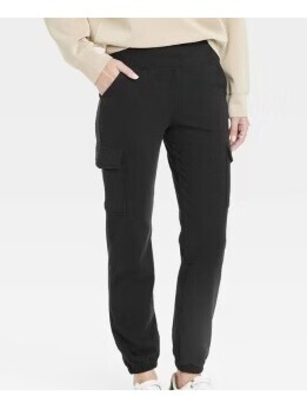 Women's Low-Rise Barrel Leg Cargo Pants - Universal Thread™ Black, Size 10